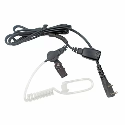 Acoustic Tube Earpiece with PTT and Mic Surveillance Kit for Kenwood Radios